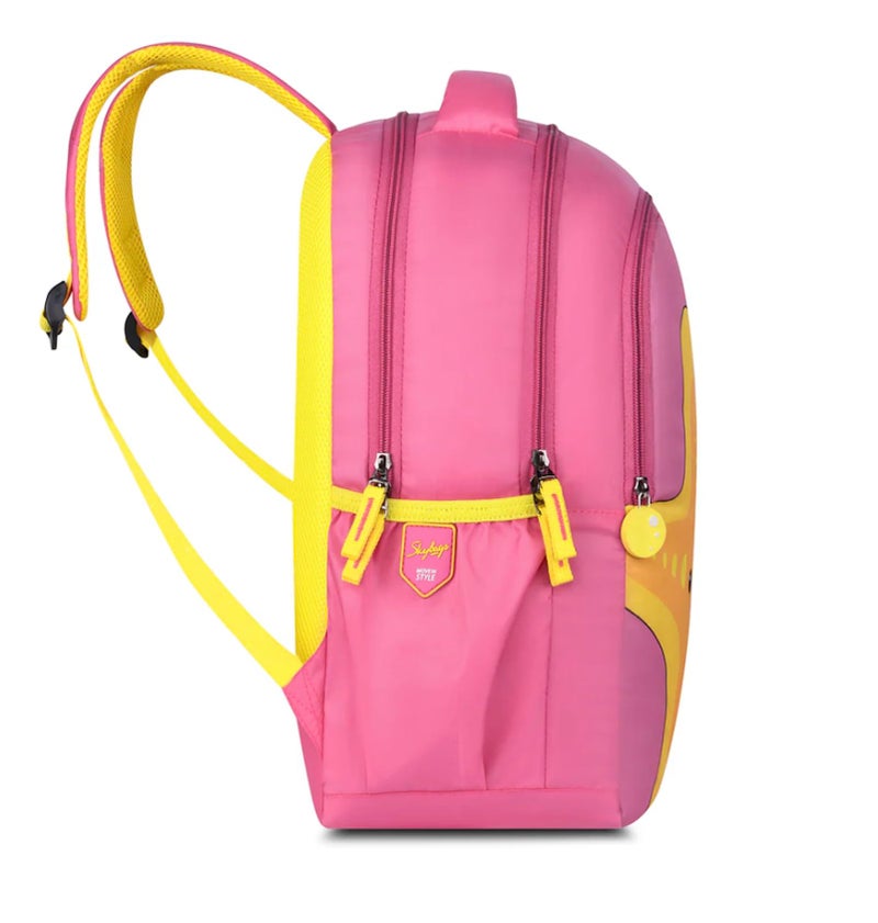 Skybags Buddy 01 Starfish Pink 2 Compartment School Backpack - Image 5