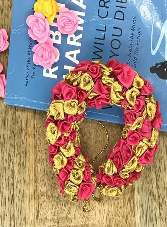Arooman™ Artificial flower hair gajra combo beautiful hair accessories For women,especially in South Indian cultures, Pack_2, Color- Multi - Image 3