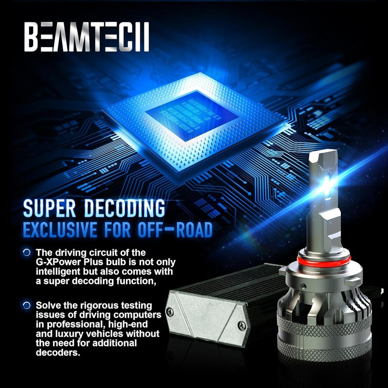 BEAMTECH 900-5 Bulbs, HB-3 G-XP Chips Canbus Ready Fog Light 600% Brighter, Pack of 2 - Image 4