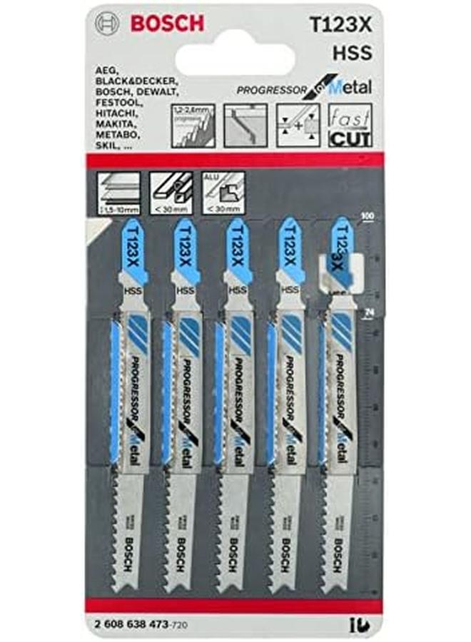 BOSCH 2608638473 Jigsaw Blade"T 123 X" 5 Piece - Image 2