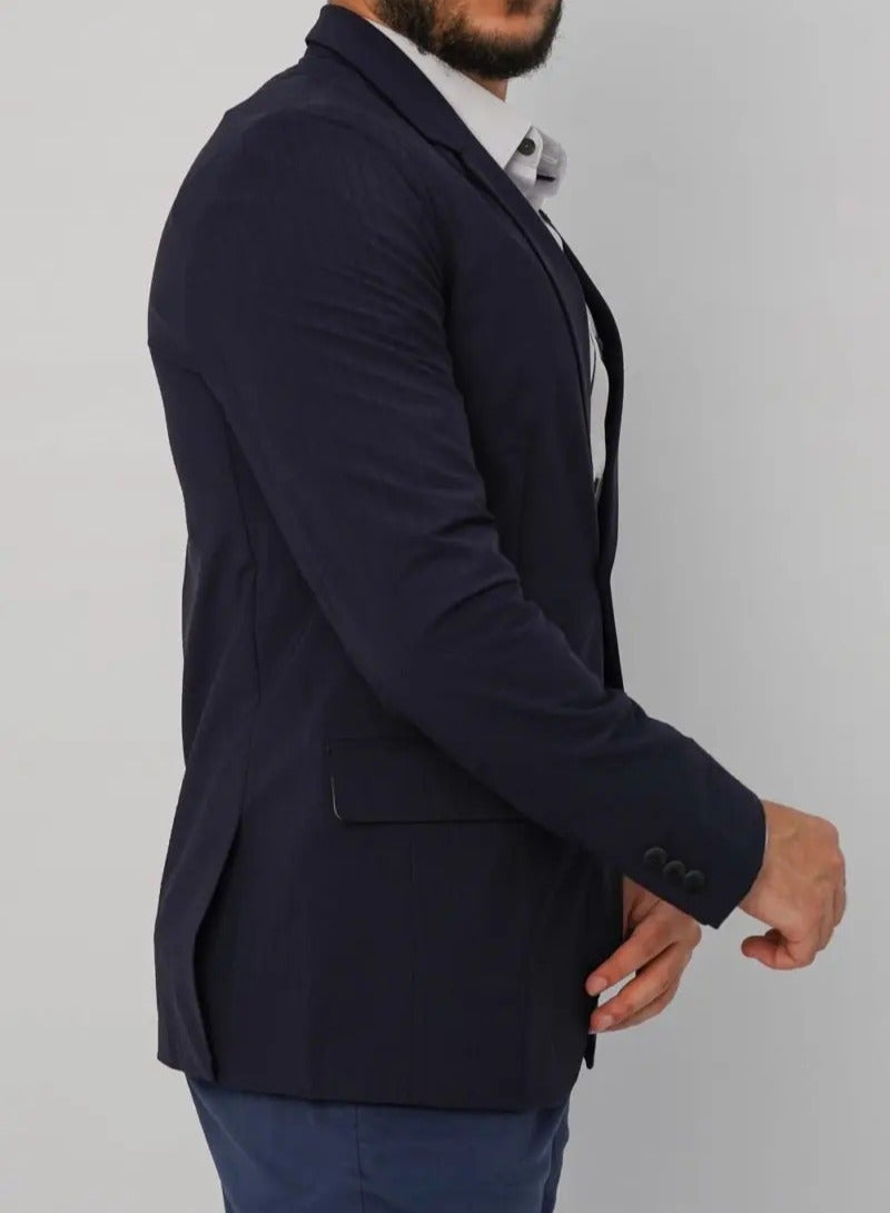 JACK & JONES Men’s Slim-Fit Tuxedo Formal Blazer Blazer in Navy  - Image 3