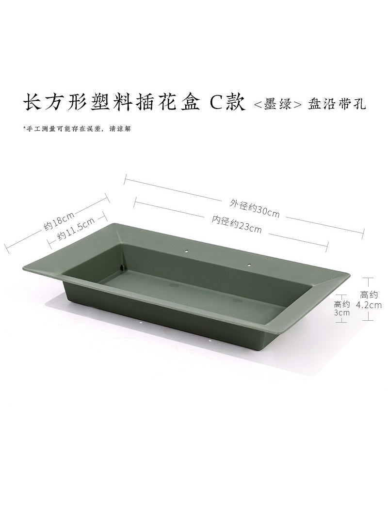 Generic - Chinese Style Ikebana Dish Zen Floral Container Rectangular plastic flower box C - Image 1