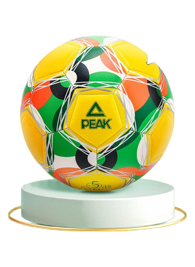 Peak Soccer Ball Size 4 For Children And Adults, Middle School Entrance Exam Standard, World Cup Match Training, Youth, Primary School Students, Preschool, Yellow And Green - Image 2