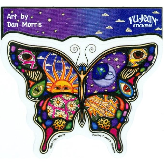 rayihni - Celestial Day and Night Butterfly - Sticker/Decal