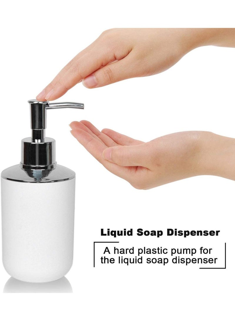 HOMESTAR Bathroom Accessories Set, Plastic Gift Bath Set of 6 with Trash Can, Toilet Brush, Toothbrush Holder, Soap Dispenser, Dish, and Lotion (White) - Image 4