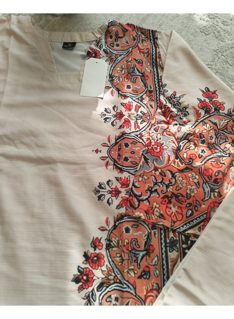 Women's Printed Summer Lawn 3-Piece Ethnic Suit Size Large 44 - Image 2