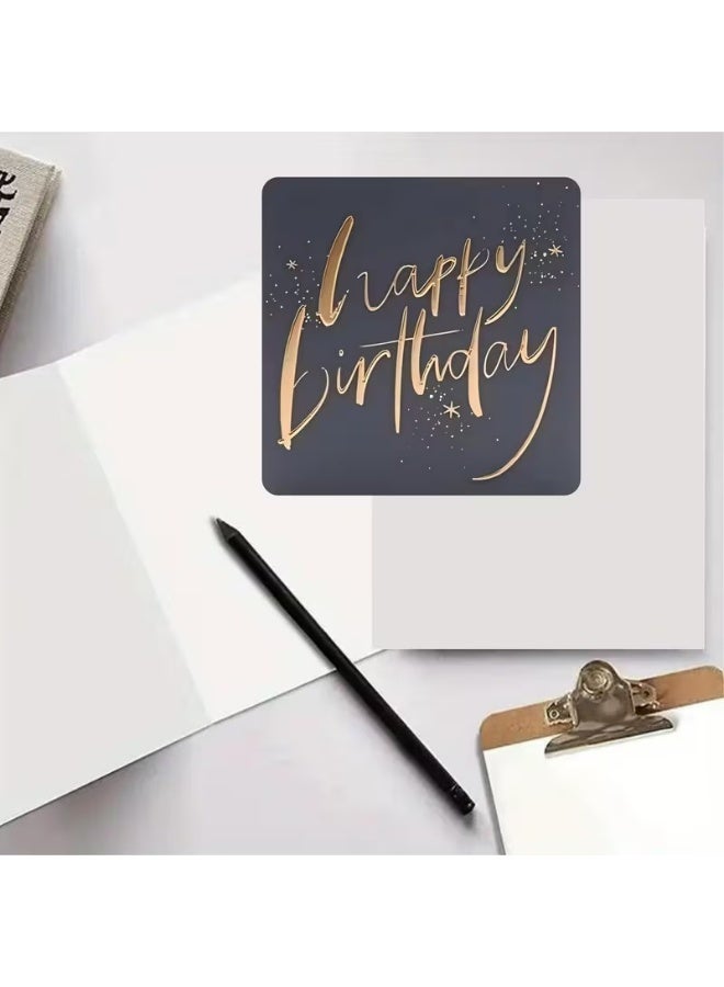 Kandid Birthday Greeting Card with Kraft Envelope, Happy Birthday Design Print (Navy Gold) - Image 4