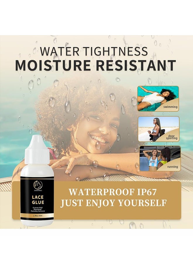 WodeMate Lace Glue 38ml+Lace Glue Remover 30ml, Waterproof Strong Hold Wig Glue Kit, Lace Glue for Front Lace Wig, Lace Glue Remover for Tape in Extension, Perfect Combination For Front Lace Wigs - Image 4