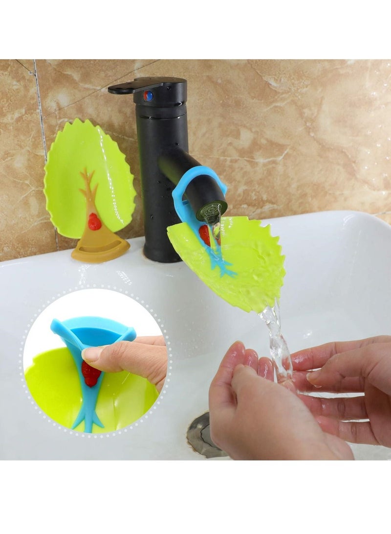 سيوسي موسعات صنبور للأطفال، مساعد غسل اليدين للأطفال الصغار، موسع صنبور حمام الأطفال، عبوة من قطعتين. - Image 4