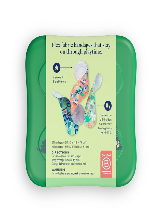 ويلي ضمادات ويلي | شارات شجاعة من القماش اللاصق والمرن | أشكال متنوعة للجروح والخدوش والجروح الطفيفة | علبة إسعافات أولية ملونة ومرحة | أنماط واحة السلاحف - ٤٨ قطعة - Image 3