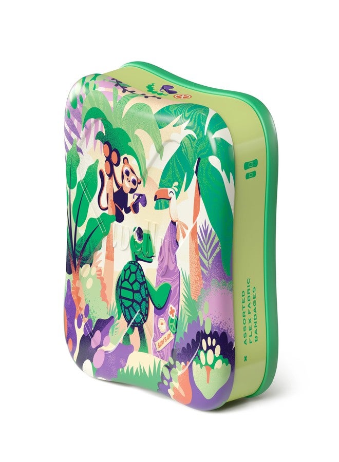 ويلي ضمادات ويلي | شارات شجاعة من القماش اللاصق والمرن | أشكال متنوعة للجروح والخدوش والجروح الطفيفة | علبة إسعافات أولية ملونة ومرحة | أنماط واحة السلاحف - ٤٨ قطعة - Image 5