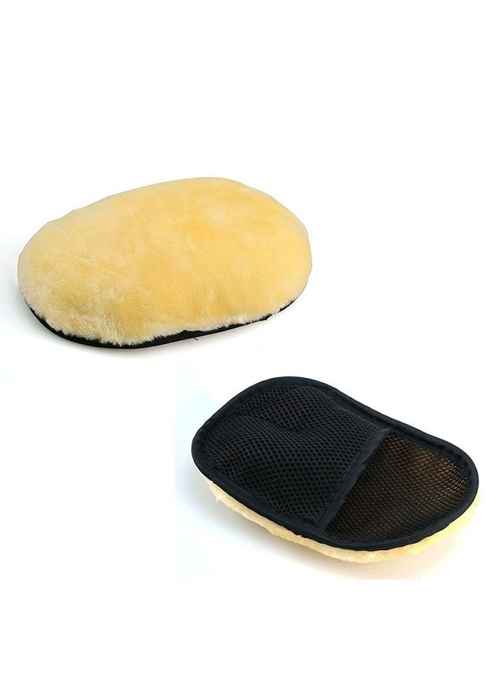 Generic Wool Car Wash Gloves, Lint Free Scrubber High Density Car Wash Wool Glove Microfiber Wool Soft Automotive Car Washing Cleaning Glove Bear Claw Scratch Free Wash Polishing Waxing Mitt  - Image 5