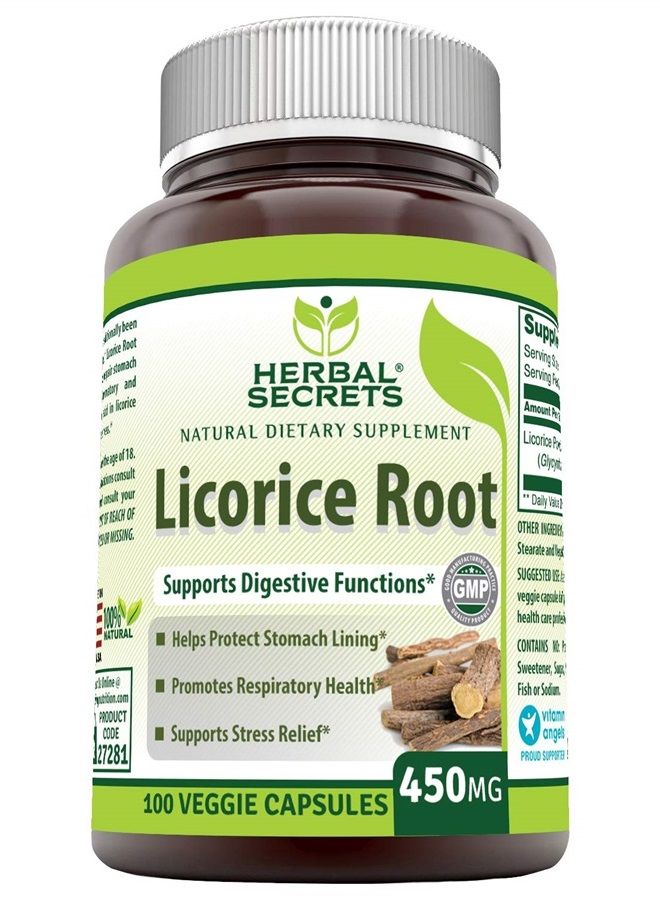 Licorice Root 450 Mg 100 Veggie Capsules