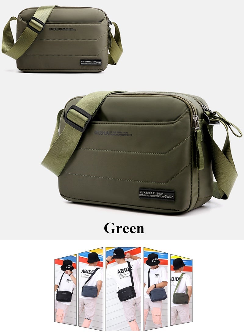 Haoshun Qiccijoo Messenger Bag Small Crossbody Bags Shoulder Bag for Men or Women Sling Bag Travel Bag for Work Business Satchel Bags PurseGreen - Image 4