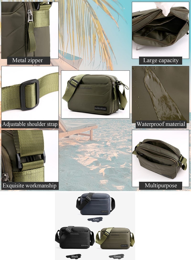 Haoshun Qiccijoo Messenger Bag Small Crossbody Bags Shoulder Bag for Men or Women Sling Bag Travel Bag for Work Business Satchel Bags PurseGreen - Image 5