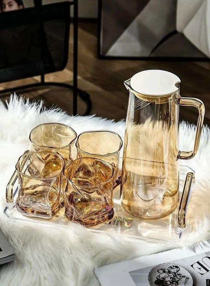 طقم دورق و 6 اكواب مستورد , دورق 1.5 لتر - Image 2