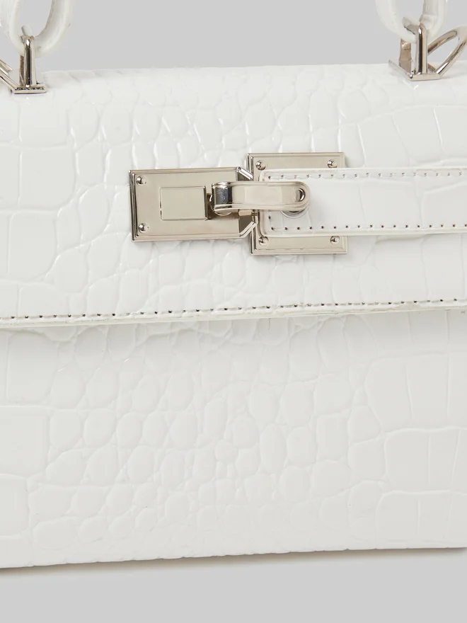 Styli  Styli Textured Flap Handbag with Turn-Lock for Women | Best Price UAE