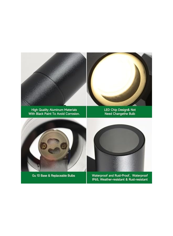 V.nice Outdoor Wall Light GU10 Up Down Light – IP65 Waterproof Exterior Sconce Lamp, 2 Sizes & 2 Colors, Aluminum Modern Wall Lamp for Porch, Patio, Doorway, Garden - Image 4