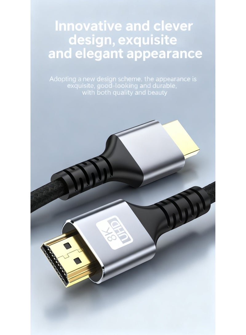 كابل HDMI 2.1 عالي الدقة بدقة 8K، متوافق مع التلفزيونات والأجهزة الحاسوبية وأجهزة الألعاب والهواتف والأجهزة المحمولة - Image 2