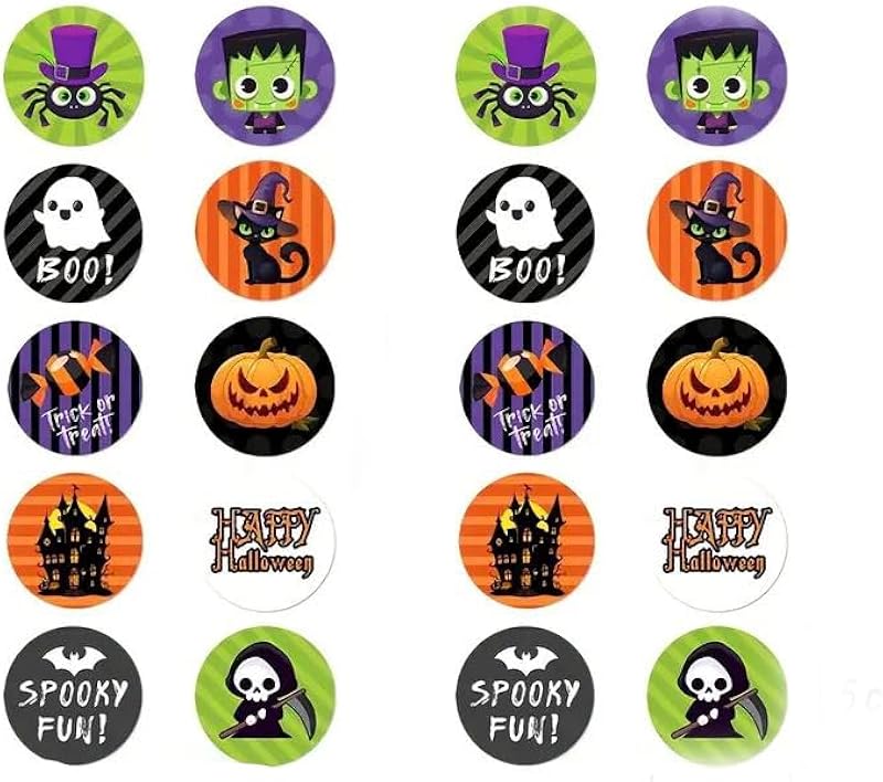 Halloween Stickers:50 Cute Stickers for 10 Different Shapes