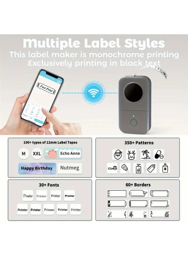 phomemo Wireless Wireless Smart Label Printer, - Portable Thermal Printer with App Compatibility, Compact & Lightweight Design, Rechargeable Direct Thermal Label Maker for Home Office, Smartphones, Tablets, Smart Home Devices, Compatible with / (, No Required) - Ideal for Shipping, Inventory, Receipts, Labels - Image 3