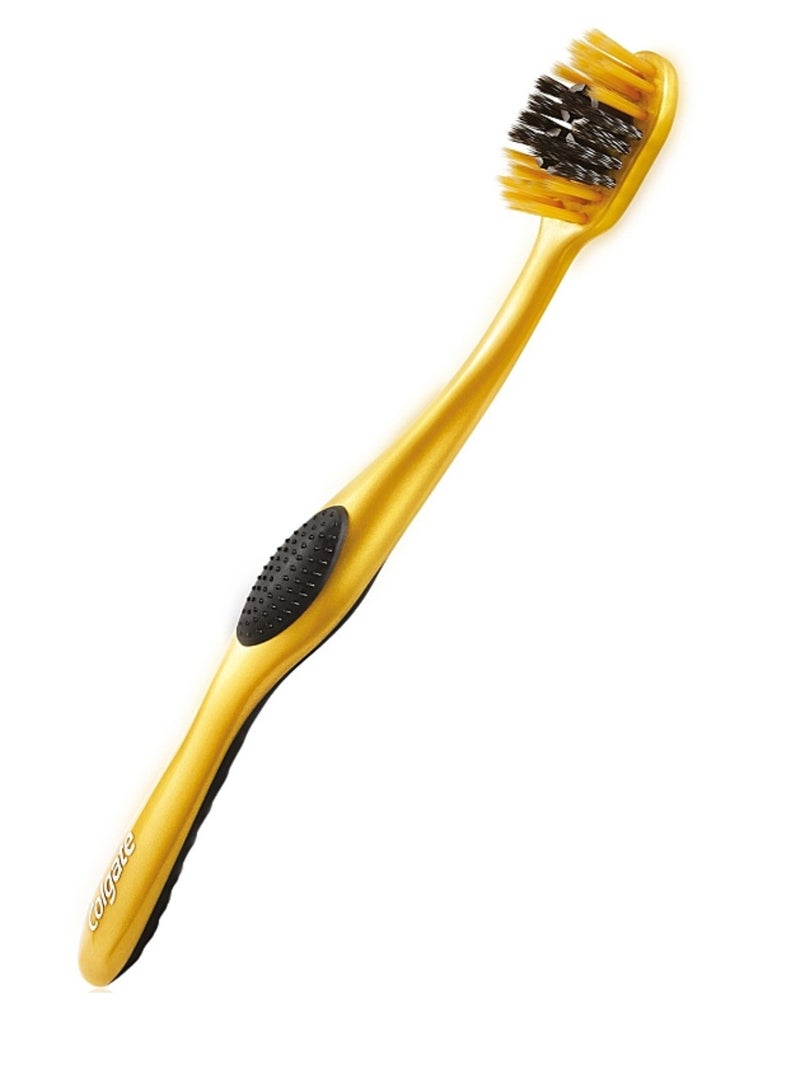 Colgate 3 Piececs of Toothbrush 360 Charcoal Infused Gold - Image 2