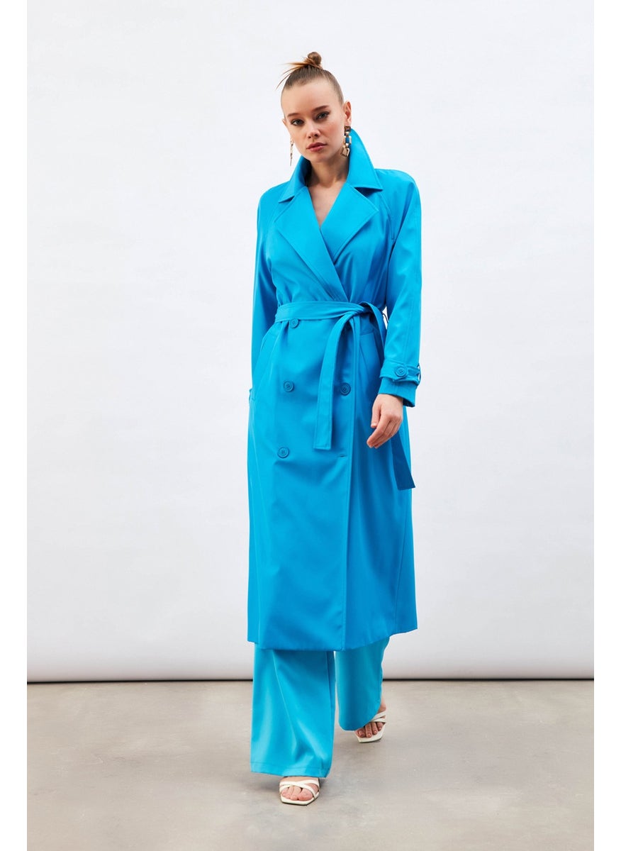 Belted Long Trench Coat - Blue - pzsku/ZCCCA570C05077A63173FZ/45/_/1740639453/545aa271-24bf-410d-b6bc-0df502ab68ab