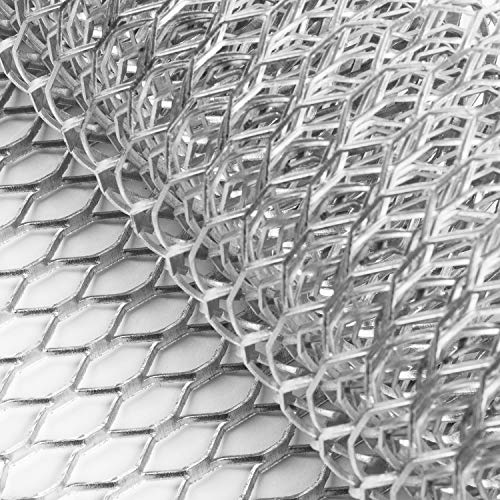 AggAuto Universal 40"x13" Car Grill Mesh - Aluminum Alloy Automotive Grille Insert Bumper Hexagon Hole 11x25mm, One of the Most Multifunctional Shape Grids Silver - Image 2