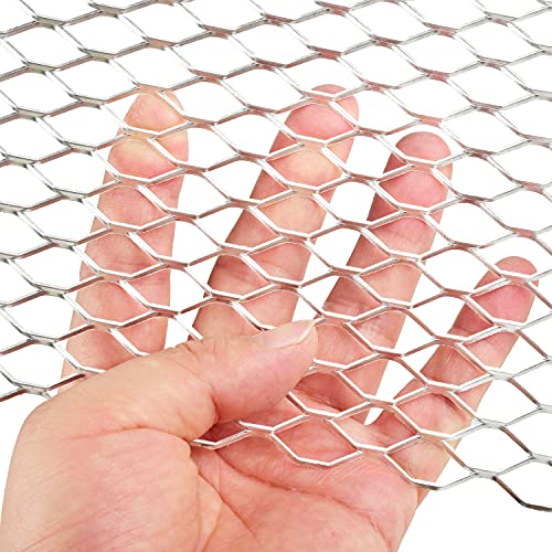 AggAuto Universal 40"x13" Car Grill Mesh - Aluminum Alloy Automotive Grille Insert Bumper Hexagon Hole 11x25mm, One of the Most Multifunctional Shape Grids Silver - Image 3