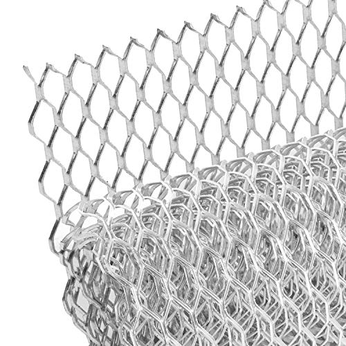 AggAuto Universal 40"x13" Car Grill Mesh - Aluminum Alloy Automotive Grille Insert Bumper Hexagon Hole 11x25mm, One of the Most Multifunctional Shape Grids Silver - Image 1