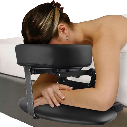 TOROKOM Adjustable Headrest Face Pillow Cradle & Face Cushion Support Bracket, Headrest Face Cushion Face Pillow, Salon Home Mattress Massage Kit (Black) - Image 1