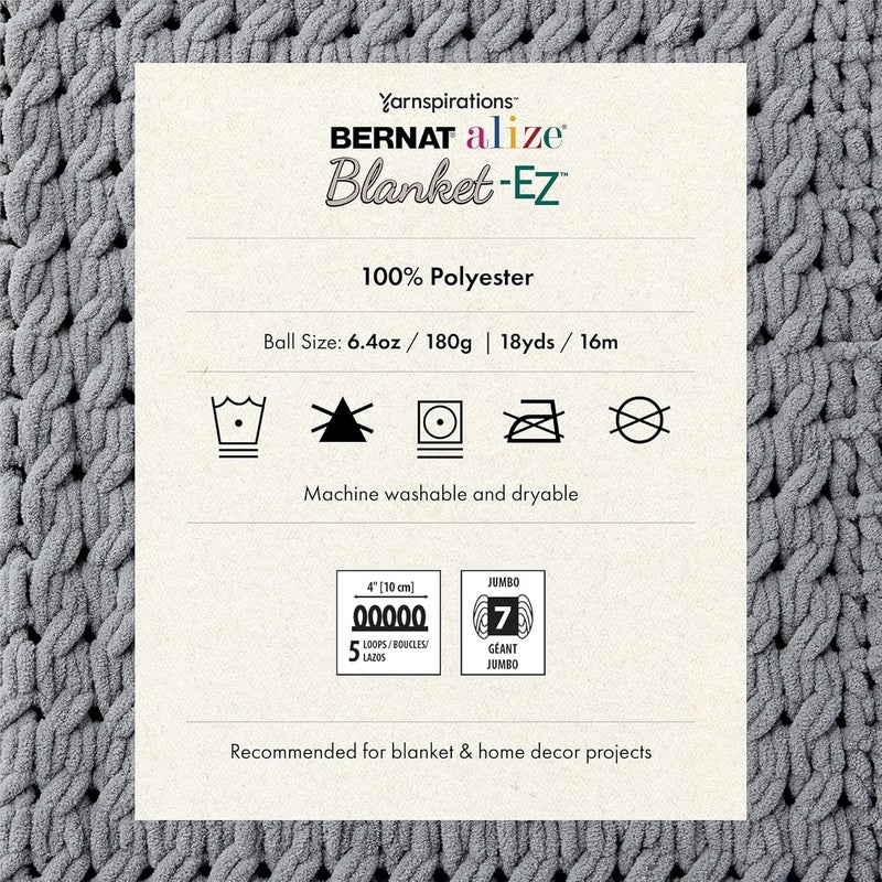 Bernat Alize Blanket Hedge Green Yarn - 2 Pack of 180g/6.4 oz - 100% Polyester - #7 Jumbo - 18 Yards - Chunky Yarn for Hand Knitting/Crochet - Image 4