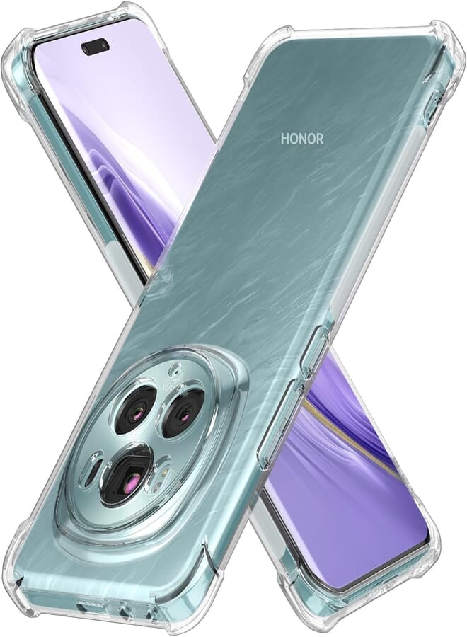 Silicone Transparent TPU Gorilla Anti-shock Protector Camera Shockproof Corners Compatible with Honor Magic 6 - Clear