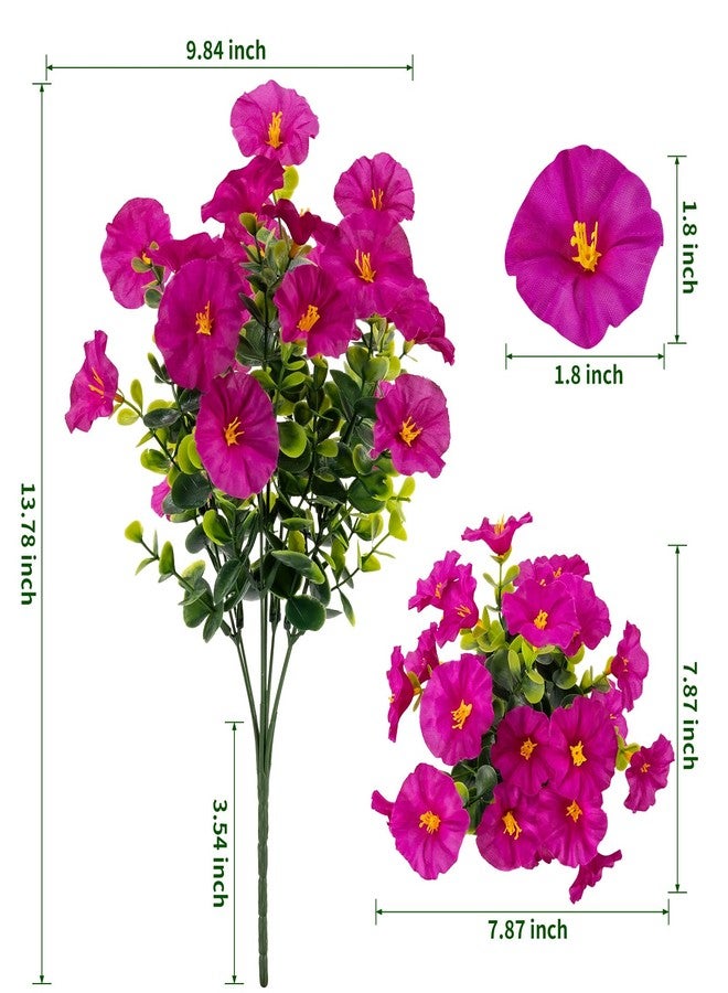 Lnoicy Artificial Flowers for Outdoor 12 Bundles Eucalyptus Fake Flowers for Planter,UV Resistant Fake Morning Glory for Home/Porch/Garden Decoration (6 Color) - Image 2