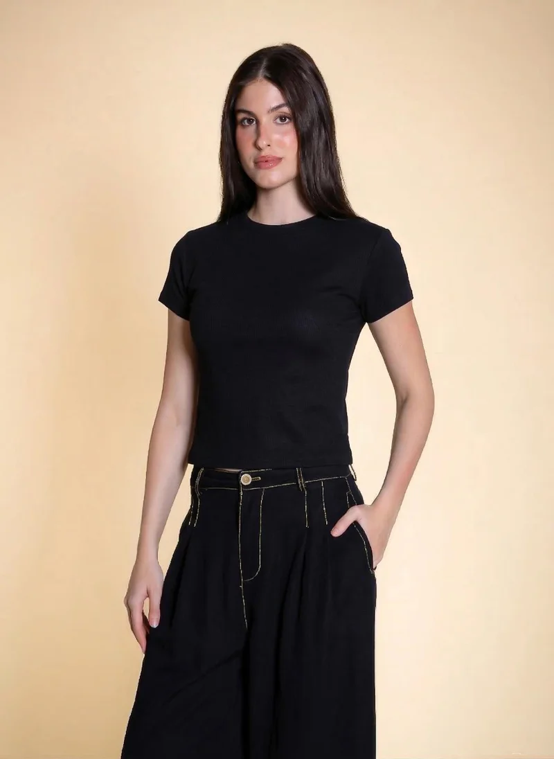 شايبس RIBBED SHORT SLEEVE T-SHIRT