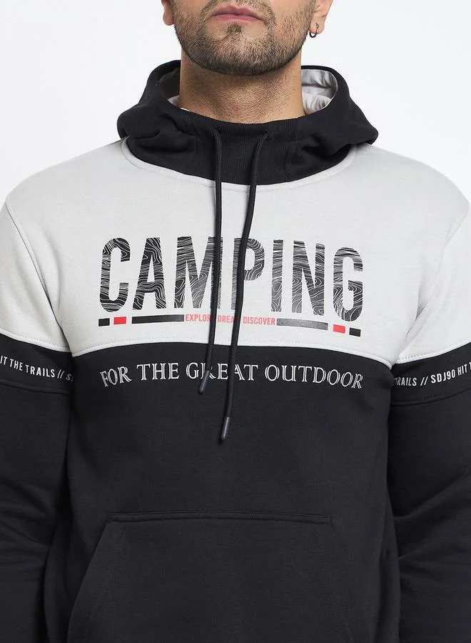 DUKE Color Block Camping Print Hoodie by Styli