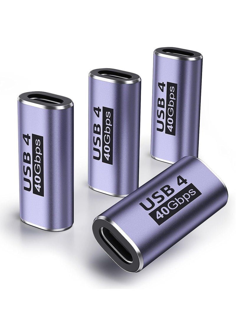 Generic - 4 Pack USB C Female to Female Adapter, USB C Coupler with 40 Gbps PD 100W 8K 60hz Video Compatible for Thunderbolt 4/3, MacBook Pro/Air, USB-C HUB and More Type C Devices - Image 1