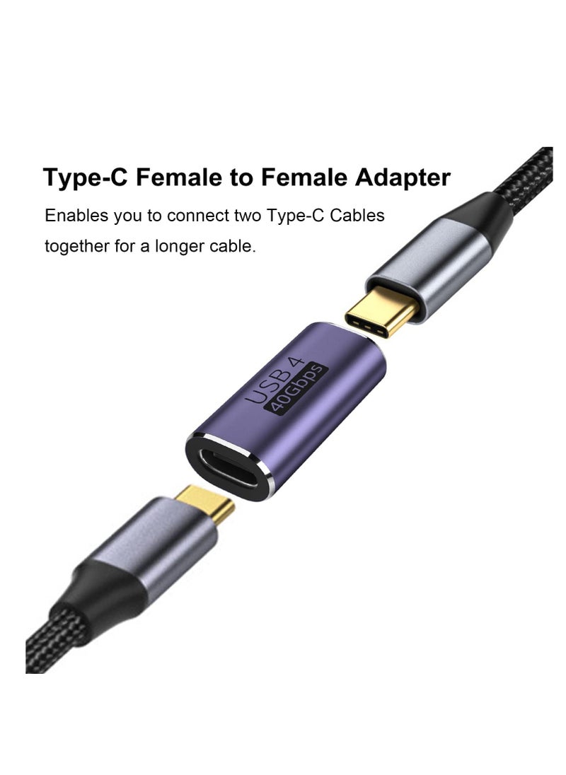 Generic - 4 Pack USB C Female to Female Adapter, USB C Coupler with 40 Gbps PD 100W 8K 60hz Video Compatible for Thunderbolt 4/3, MacBook Pro/Air, USB-C HUB and More Type C Devices - Image 1