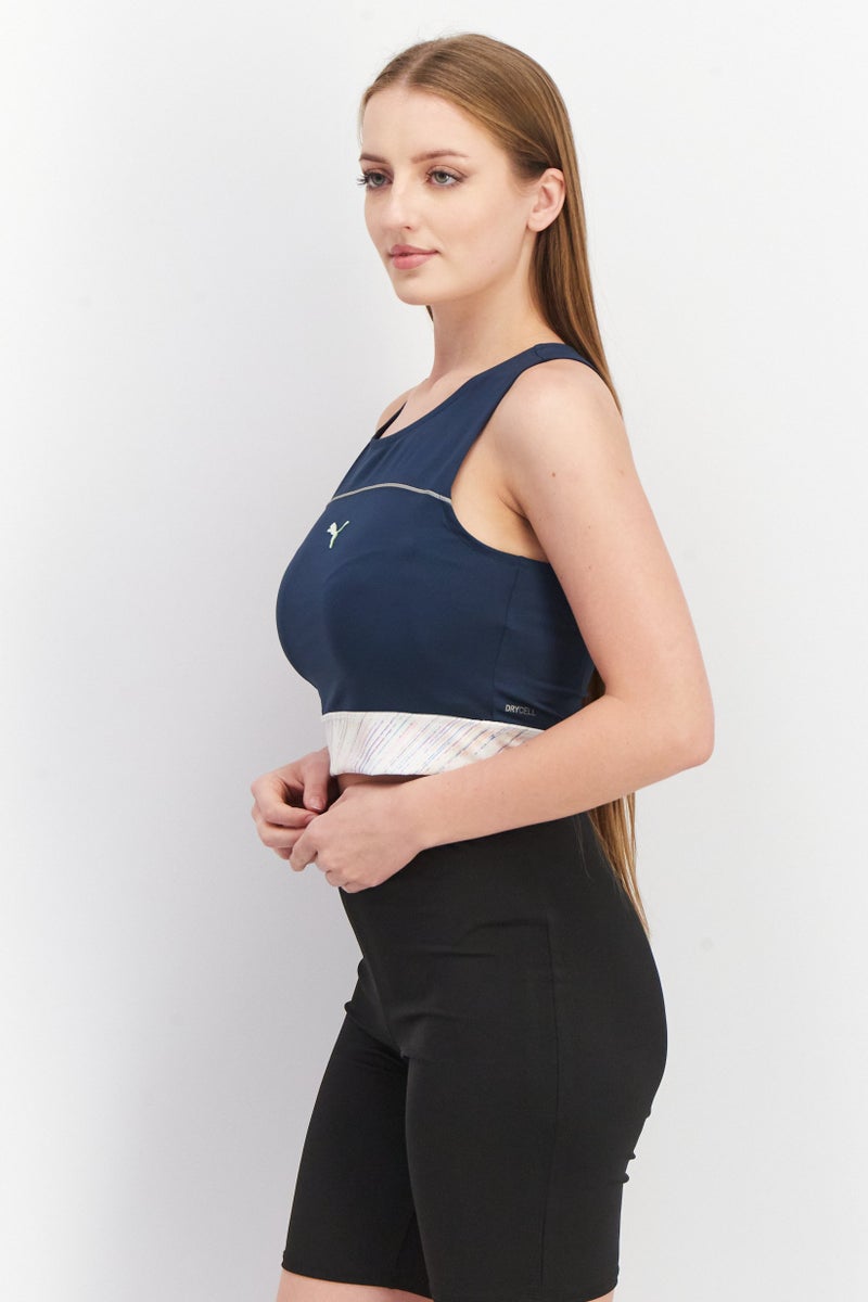 PUMA تي شيرت تدريب بلا أكمام للنساء، أزرق داكن - Image 3