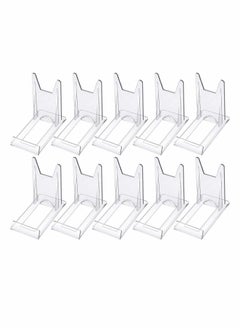 KASTWAVE Acrylic Bracket Stands, 10 Pcs Plastic Display Holders Picture Plate Holders Clear Mini Easels Stands to Display Pictures or for Home Office Supplies Festival Party Decoration  - Image 1