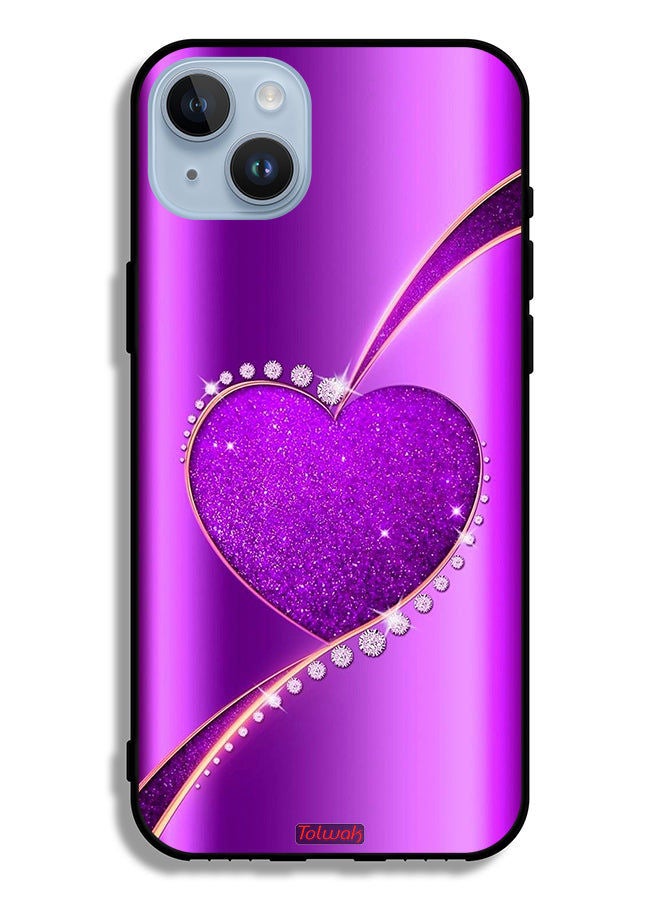 Tolwak حافظة حماية آبل آيفون 14 بلس بقلب لامع - Image 2