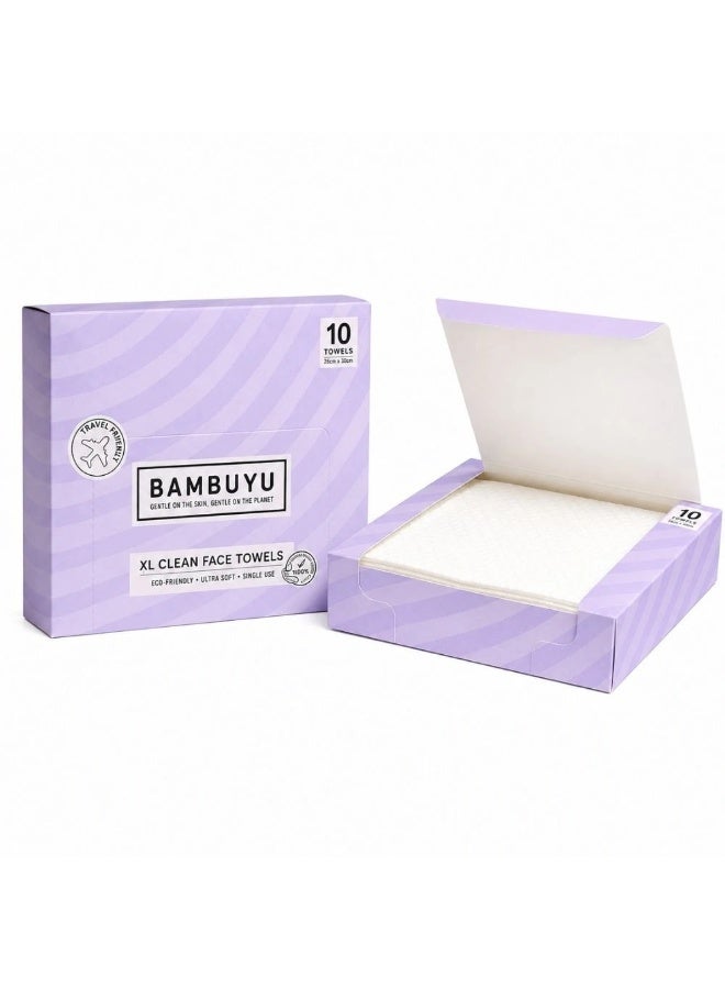 Premium Bambuyu XL Travel Pack Clean Face Towels- 10pcs
