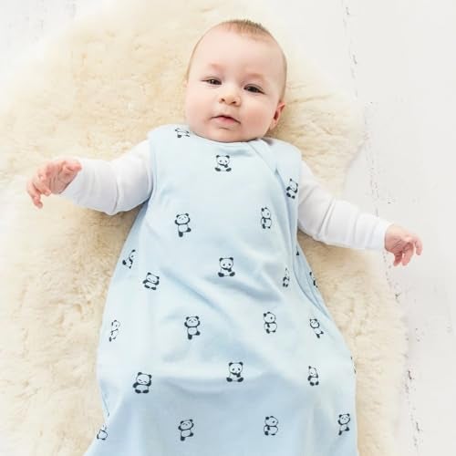 Woolino Merino Wool and Organic Cotton Baby Sleep Bag - 4 Season Classic Sleep Sack for Baby - Two-Way Zipper Sleeping Bag for Baby and Toddler - 6-18 Months - Panda - Image 3