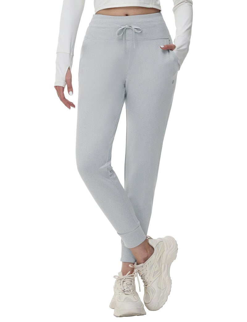 baleaf Women's Sweatpants Fleece Lined Pants High Waisted Sweat Pants Winter Thermal Ski Hiking Joggers Light Grey M - Image 1