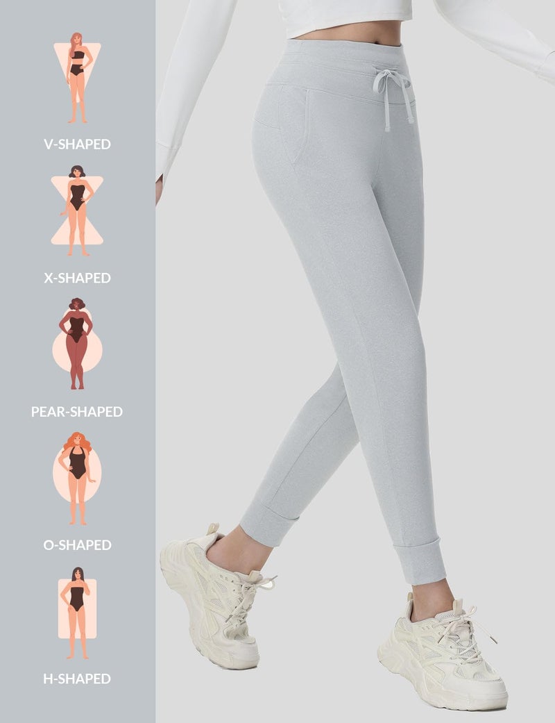 baleaf Women's Sweatpants Fleece Lined Pants High Waisted Sweat Pants Winter Thermal Ski Hiking Joggers Light Grey M - Image 4
