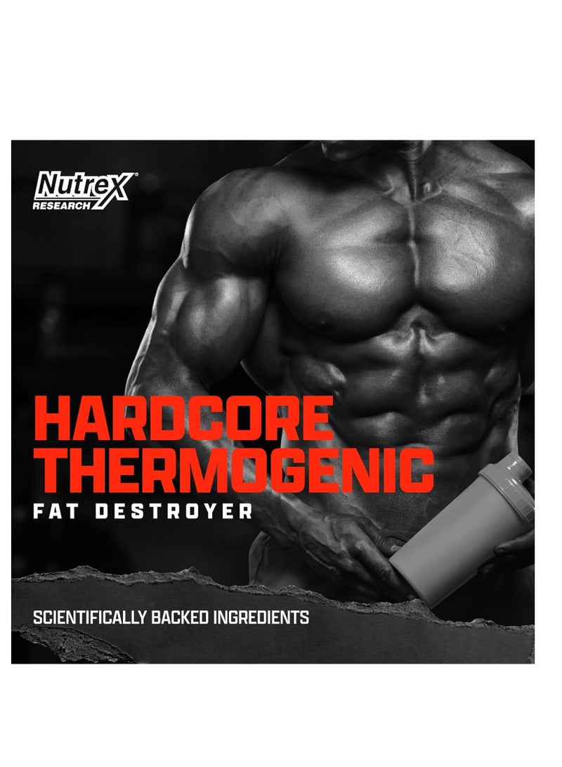 Nutrex Research Nutrex Research Lipo-6 Hardcore - Clinically Studied Herbal Thermogenic, Supports Metabolism & Energy, 60 Capsules  - Image 3