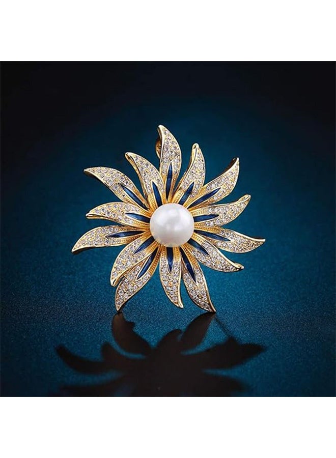 MXN 2 Pcs Flower Brooch for Women, Fashion & Elegant Brooch Pin, Dress Decoration Corsage Accessory, Bridal Brooches Great Gift for Ladies - Image 2