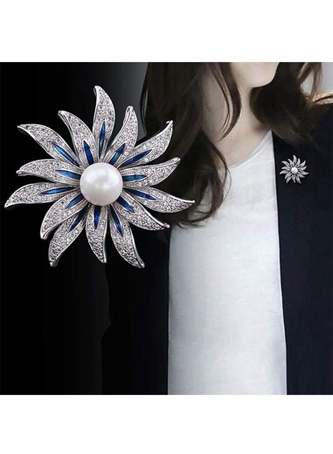 MXN 2 Pcs Flower Brooch for Women, Fashion & Elegant Brooch Pin, Dress Decoration Corsage Accessory, Bridal Brooches Great Gift for Ladies - Image 4