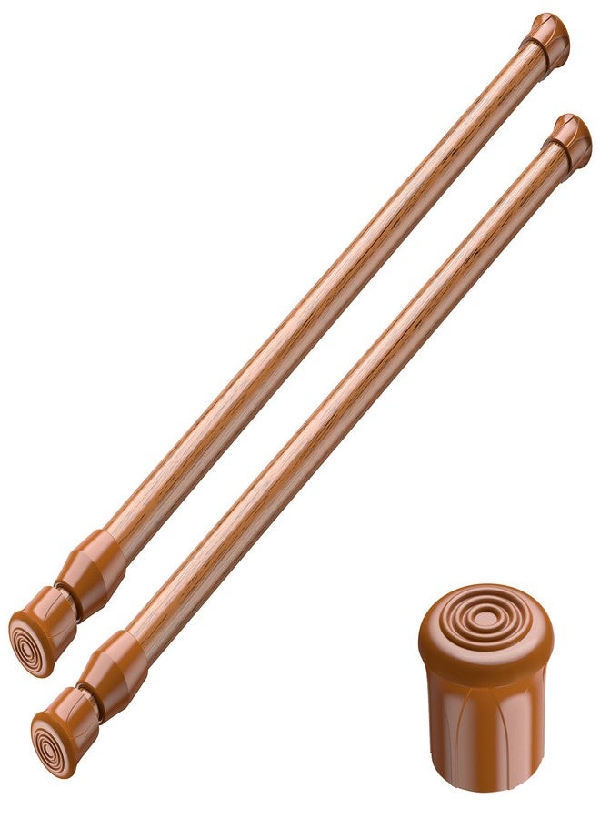 AIZESI 2 Pcs Curtain Rods Tension Rod 16 to 28 Inch Extendable Spring Vitrage Rods Wood Color Tension Curtain Rod Short Spring Tension Rod for Window Decoration - Image 1