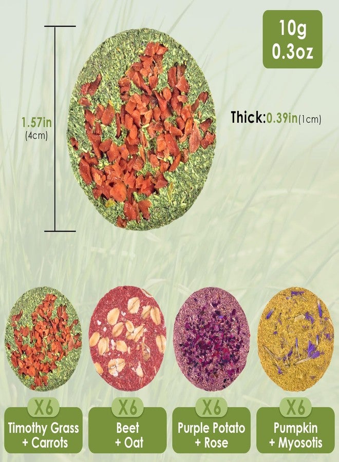 ERKOON 24Pcs Bunny Chew Toys, Small Animal Molar Toys Timothy Grass Beet Sweet Potato Pumpkin Cake Treats for Guinea Pig Hamster Bunny Chinchilla Gerbil, 100% Natural Rabbit Chews and Treats - Image 2